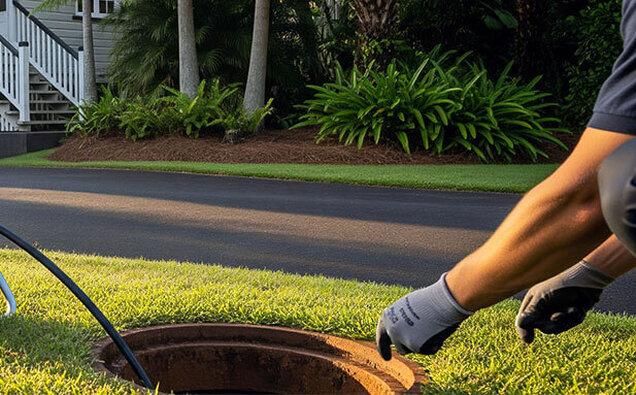Plumber Inspecting Drain